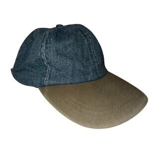 VINTAGE FALCON tan and denim 80s adjustable baseball hat OS